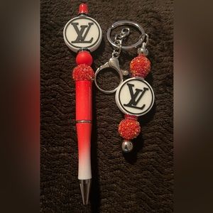 Handmade inspired pen and keychain, or bag charm